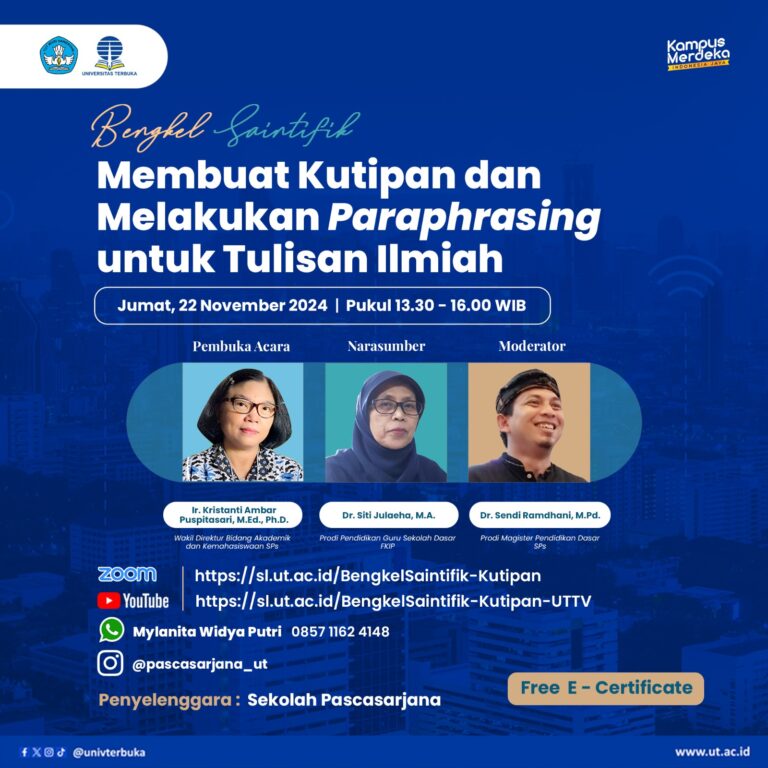 Bengkel Saintifik – Membuat Kutipan dan Melakukan Paraphrasing untuk Tulisan Ilmiah
