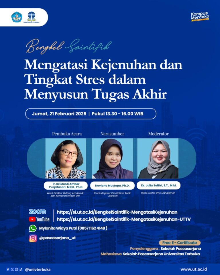 Bengkel Saintifik – Mengatasi Kejenuhan dan Tingkat Stres dalam Menyusun Tugas Akhir