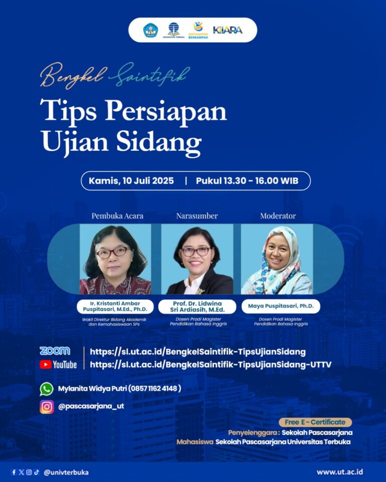 Bengkel Saintifik dengan materi: “Tips Persiapan Ujian Sidang”